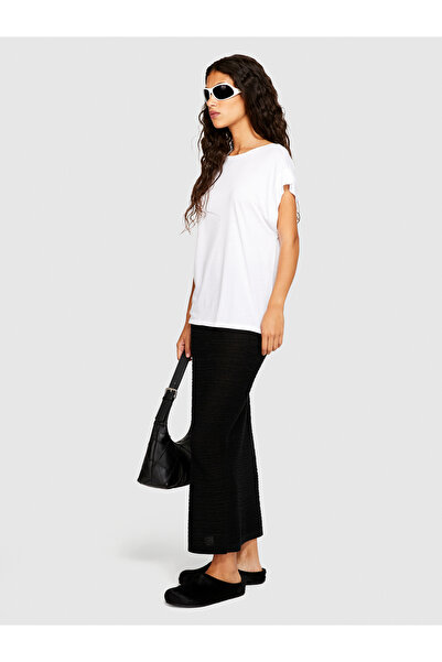 Sisley White Modal Kimono Sleeve Women's T-shirt