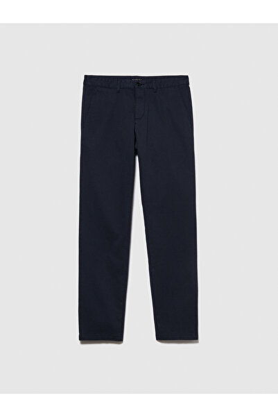 Sisley Ανδρικό ελαστικό παντελόνι με λεπτή εφαρμογή σε μπλε ναυτικό χρώμα