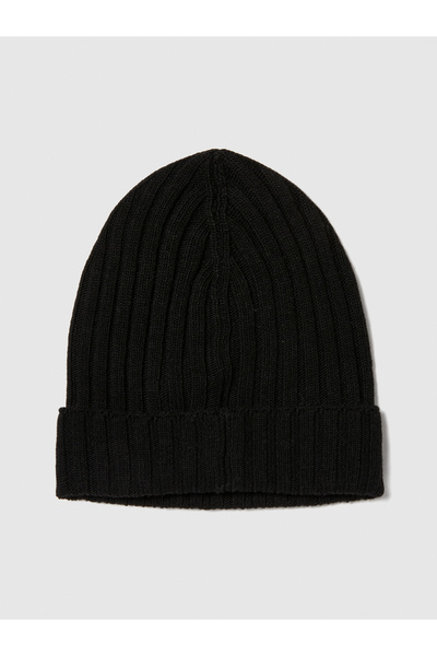 Sisley Чоловіча чорна шапка з кашеміру