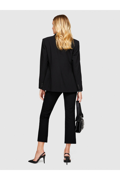 Sisley Kadın Siyah Flared Fit Chino Pantolon