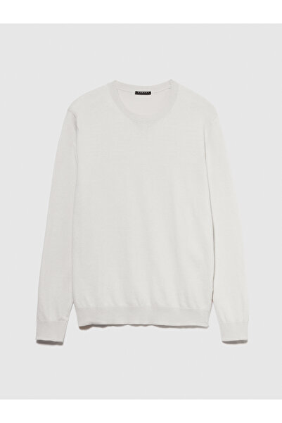 Sisley Light Gray Crew Neck Men's Sweater - Koton Mix