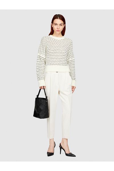 Sisley Beige Viscose Mixed - Flexible Normal Waist Women's Jogger Pants