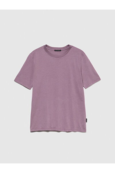 Sisley Ανδρικό μπλουζάκι σε σκούρο μωβ 100% βαμβάκι Regular Fit