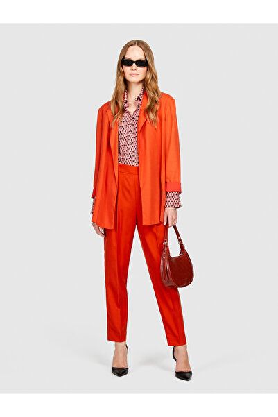 Sisley Kadın Turuncu %100 Liyosel Kemerli Jogger Pantolon