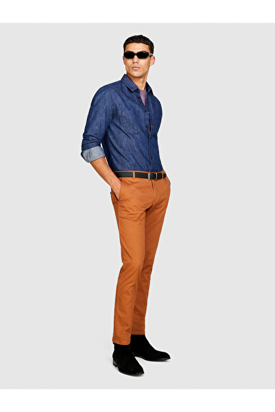 Sisley Ανδρικό τζιν πουκάμισο από 100% βαμβάκι