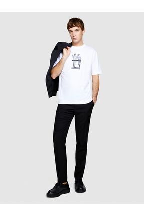 Sisley Erkek Beyaz 100 Pamuk Onu Bask Detayl Bisiklet Yaka T Shirt Fiyat Yorumlar Trendyol