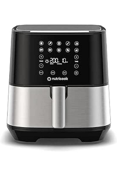 Nutricook Air Fryer 2, 1700 Watts, Digital Control Panel Display, 10 Preset Programs, 5.5L, Brush SS/Black