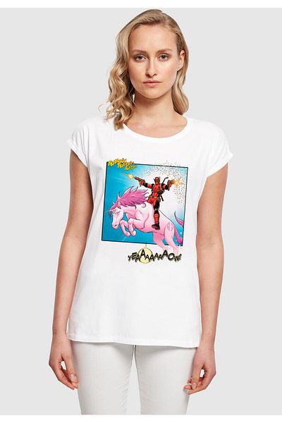 ABSOLUTE CULT Damen Ladies Deadpool - Unicorn Battle T-Shirt