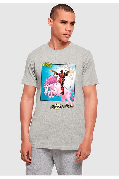 ABSOLUTE CULT Herren Deadpool - Unicorn Battle T-Shirt