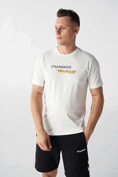 hummel Hmldıvide T-shirt Ss Ανδρικό T-shirt911794-9003 Off White