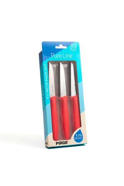 PİRGE PURELINE MEYVE BIÇAĞI SETİ 9 CM (6LI) KIRMIZI