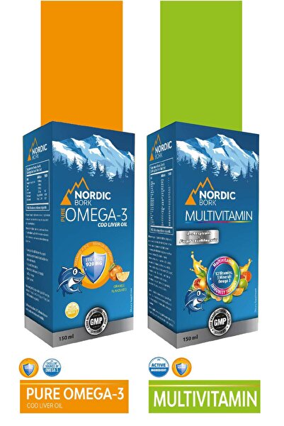 bork nordic Bork Multivitamin Şrp 150 ml ve Omega-3 Takviye Edici Şrp 150 ml