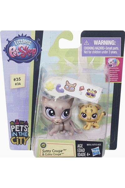 Littlest Pet Shop Minish And Cub Sunny Cougar, Cubby Cougar Minis Pet Shop Original Minis Lps