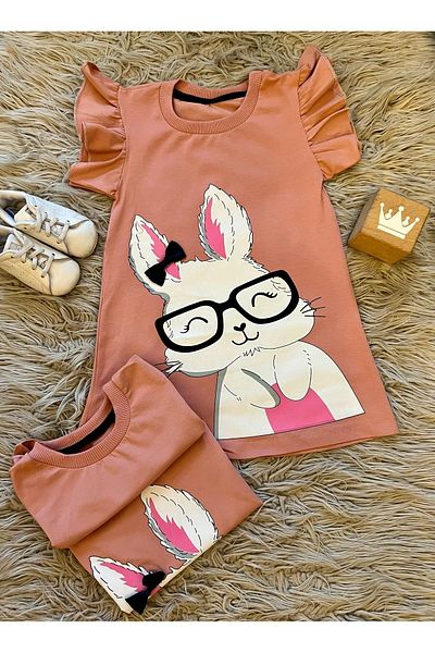 enes baby summer ruffled sleeve rabbit girl dress