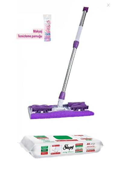 Sleepy Yer Temizleme Havlusu Uyumlu Mikrofiber Mandallı Mop ( Havlu Hediye)