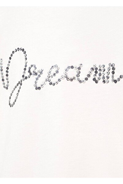 MANGO Kids Γραπτό μπλουζάκι με παγιέτες