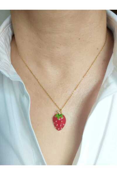 DEVİ fashion Çilek Figürlü Kolye