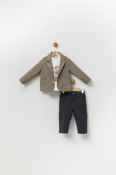 Babydola Gabardine Jacket Trousers Badi Holiday Boys' Sports Suit 3-Piece 13818