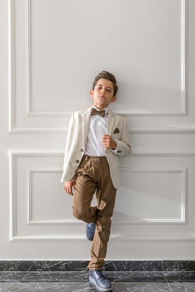 Nexactive Σακάκι Πουκάμισο Παντελόνι με Παπιγιόν Παιδικό Εφηβικό Κοστούμι Αποφοίτησης Σετ Γαμπρού Γάμου