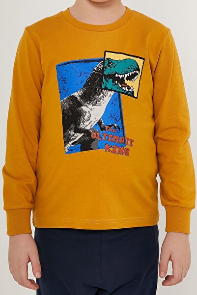 Rolypoly Koyu Hardal Erkek Çocuk Uzun Kol Pijama Takım