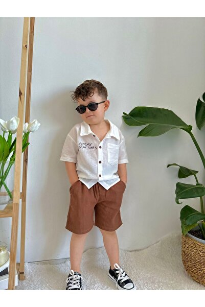 JELİBOOM Premium Coconat Holiday Children's Shorts Set - Summer