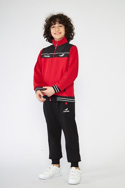 ESPİNA Children's Logo Printed Pockets Zippered 2 Thread Tracksuit Set