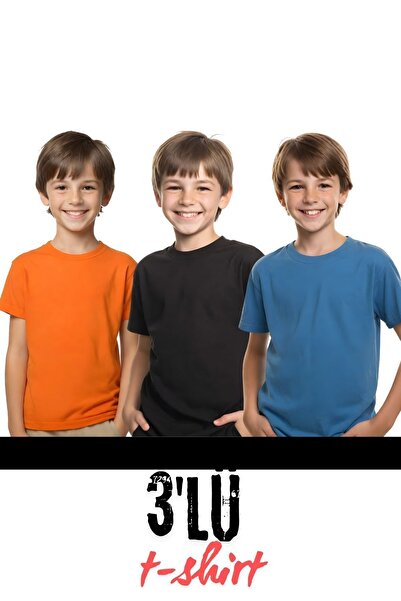 FYK COLLECTİON TRIOU PLAT PENTRU COPII CU GULER ROTUN, UNISEX, CU MÂNECĂ SCURTĂ