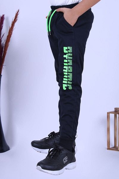 YA KO KİDS Copii cu text fosfor imprimat, pantaloni de sport pentru băieți