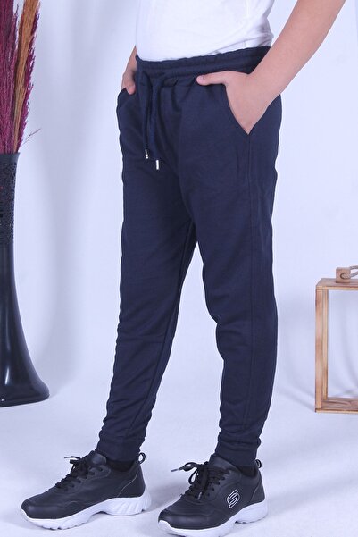 YA KO KİDS Düz Erkek Çocuk Çift Cepli Lacivert Eşofman Altı