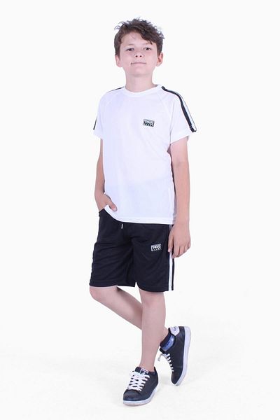 YA KO KİDS STRIPED PATTERNED SPORTS BOYS SUMMER SUIT