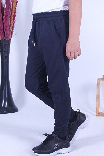 YA KO KİDS Düz Erkek Çocuk Çift Cepli Lacivert Eşofman Altı