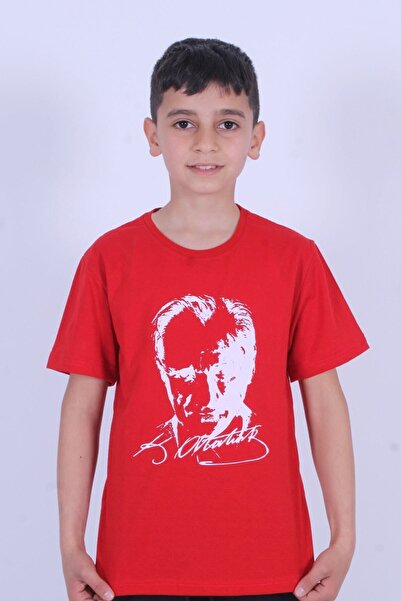 YA KO KİDS Ataturk Printed Different Colored Girls' and Boys' T-Shirt