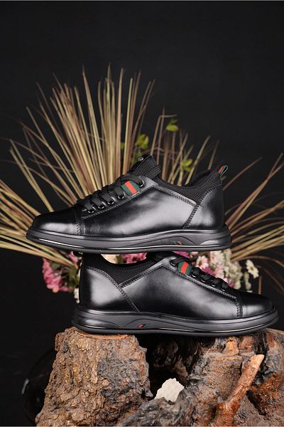 MARCOMEN Men's 4 Seasons 100% Genuine Leather Black Men's Shoes - Elegance and Comfort with Innovative Style