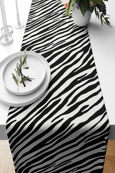 on the clouds Τραπέζι κουζίνας σαλονιού με σχέδιο Zebra - Ύφασμα που δεν λερώνει λεκέδες, διαφορετικά μοντέλα