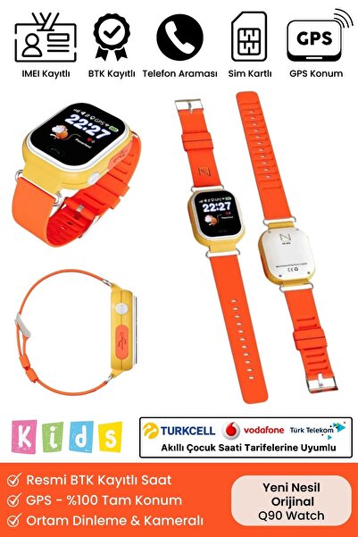 Kidstech Çocuklar Için Gps Konum Btk Kayıtlı Sim Kartlı Çocuk Takip Ortam Din...
