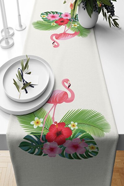 Pelangi نمط حيوان فلامنغو وردي - قماش مقاوم للبقع لطاولة المطبخ في غرفة المعيشة