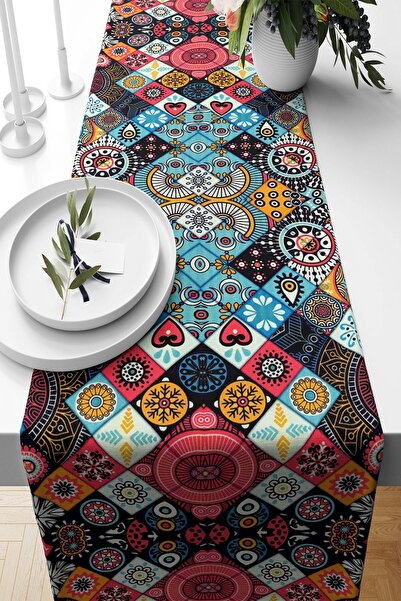 Pelangi Colorful Mosaic Pattern - Stain Resistant Fabric Living Room Kitchen ...