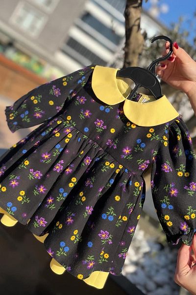 Bertuğ Bebek Guler Bebeluş Popelină Fetiţă Bebeluş Flanel Popelină Rochie Colorată