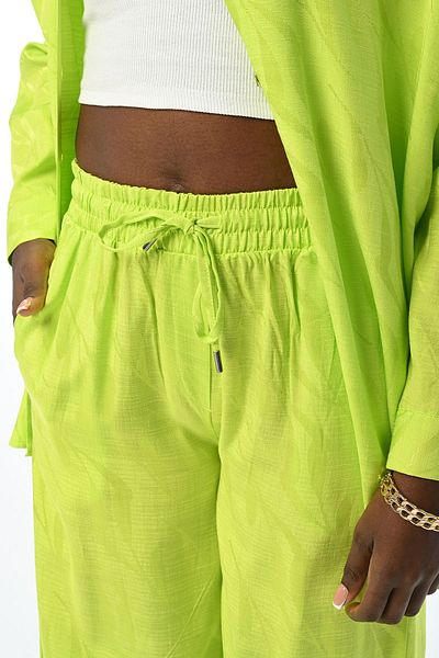 Orfeo Negro Women - Elastic Waist, Wide Leg, Lemon Patterned Trousers