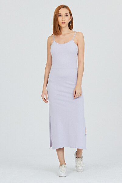 Kallisto فستان بفتحة وحزام من حبل أرجواني فاتح