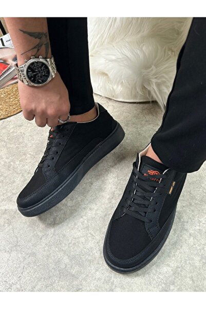 Nstil Чорні чоловічі кросівки - на шнурівці, нековзна підошва, лляна шкіра, овальний носок, спортивне взуття 2545
