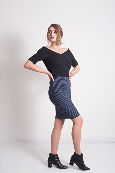 Kallisto Міні-спідниця темно-синього кольору з візерунком