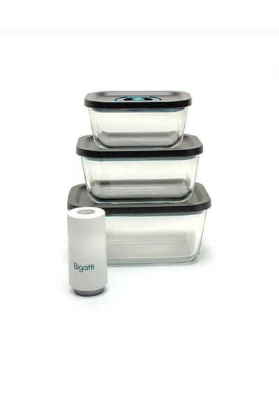 Bigatti NORRIS 4-PIECE VACUUM STORAGE BOWL SET BLACK