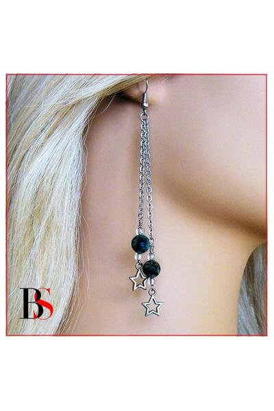 Bijustore Star Natural Stone Women's Earrings - Dangle Design