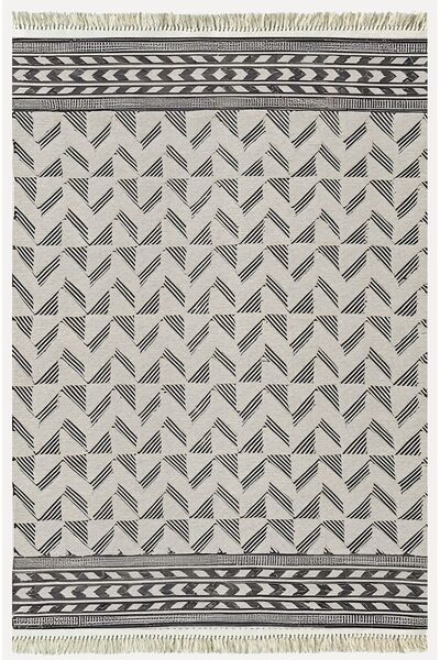 kilim home Covor Kilim din bumbac 14 gri, cu model în dungi, decorativ, lavab...