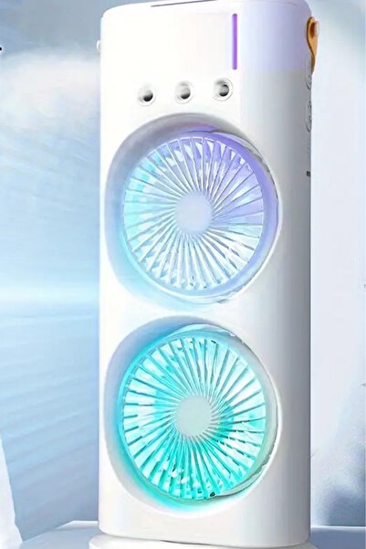 TECHNOMEN Masaüstü Taşınabilir Buzlu Vantilatör Su Soğutmalı Led Işıklı Soğutucu Fan