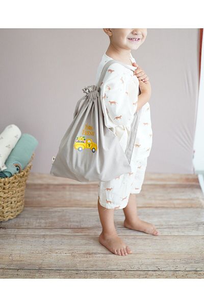 Kirazkids Unisex Natural Cotton - Lemon Truck Embroidered, Multi-Purpose Felt