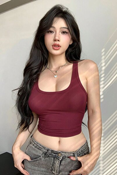 CMZ COLLECTİON Women's Cotton Premium Texture Cotton Basic Ribbed Undershirt