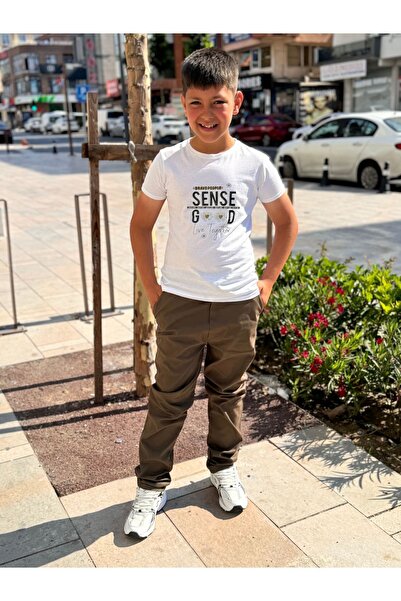 OKULCUBABA Πράσινο Παντελόνι Σχολείου με Κρυφή Μέση από Λύκρα