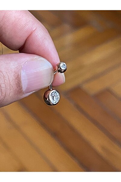 Rupen Kraft 316 Cerrahi Çelik Tek Taş Göbek Piercingi